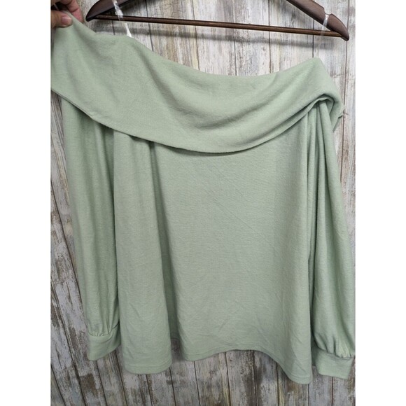 a.n.a Cozy Off the Shoulder Long Sleeve Sweater Green Top Women's 3X NWT - Picture 2 of 11